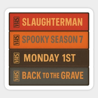Retro VHS Tape Collection - Halloween Edition Sticker